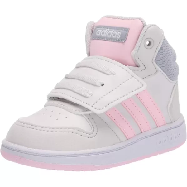 adidas UnisexChild Hoops Mid 20 Basketball ShoesDark GreyPinkHalo Silver