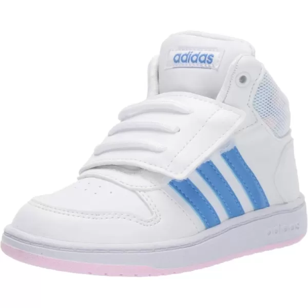 adidas UnisexChild Hoops Mid 20 Basketball ShoesWhiteReal BlueClear Pink