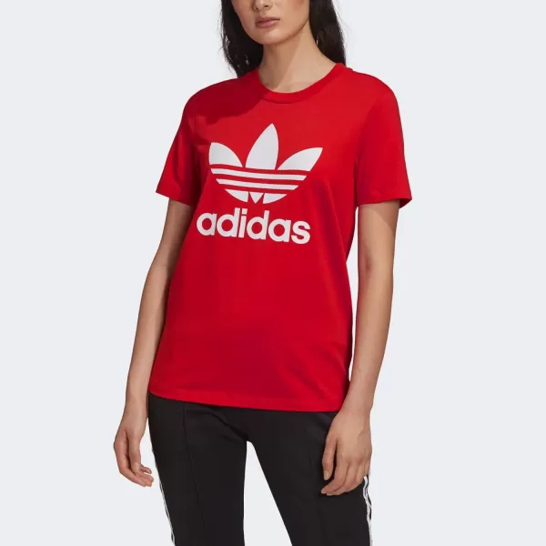 imageadidas Originals Womens Adicolor Classics Trefoil TeeLush RedWhite