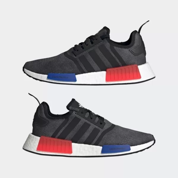 imageadidas Mens NmdR1 ShoesBlackSemi Lucid BlueGlory Red