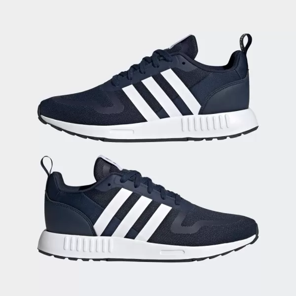 imageadidas UnisexChild Smooth Runner Elastic SneakerCollegiate NavyWhiteDash Grey