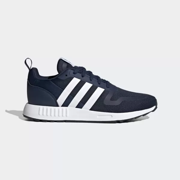 imageadidas UnisexChild Smooth Runner Elastic SneakerCollegiate NavyWhiteDash Grey