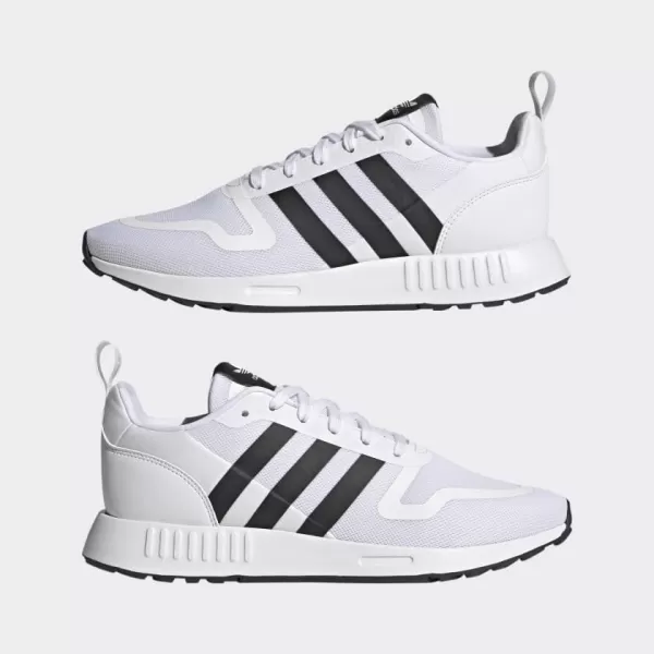 imageadidas UnisexChild Smooth Runner Elastic SneakerWhiteCore BlackDash Grey