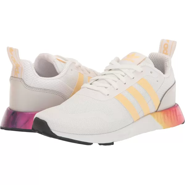 imageadidas UnisexChild Smooth Runner Elastic SneakerWhiteOrange TintGrey One