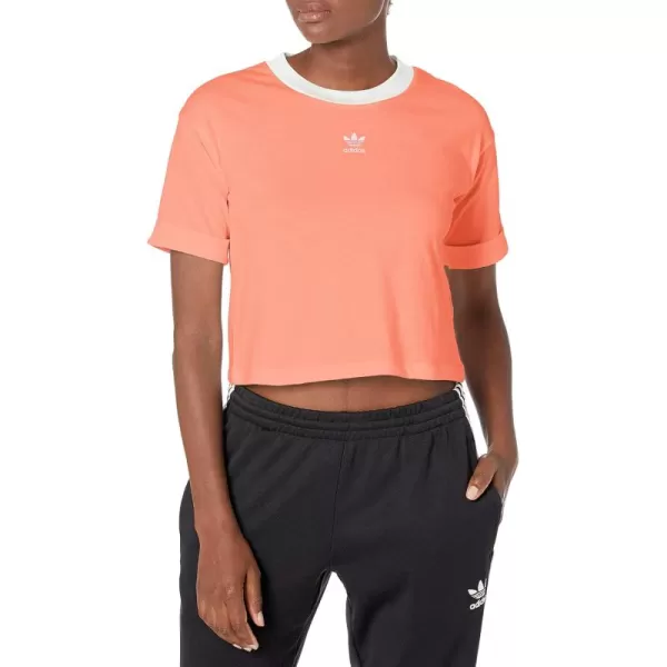 imageadidas Originals Womens Cropped TopChalk CoralWhite