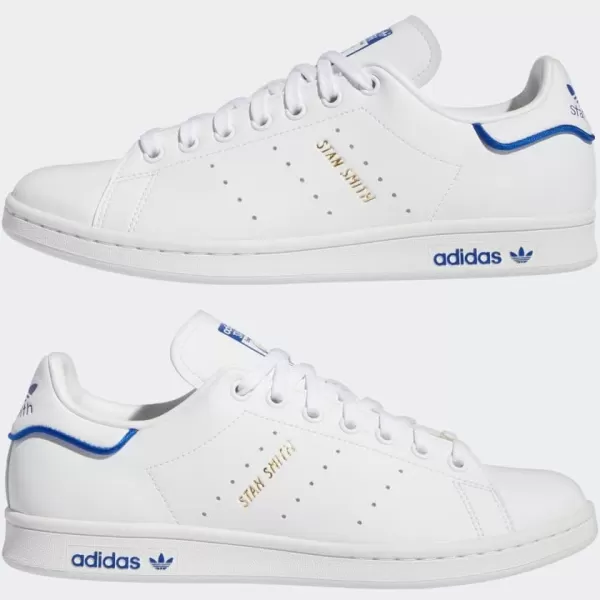 imageadidas Mens Stan Smith SneakerWhiteTeam Royal BlueYellow