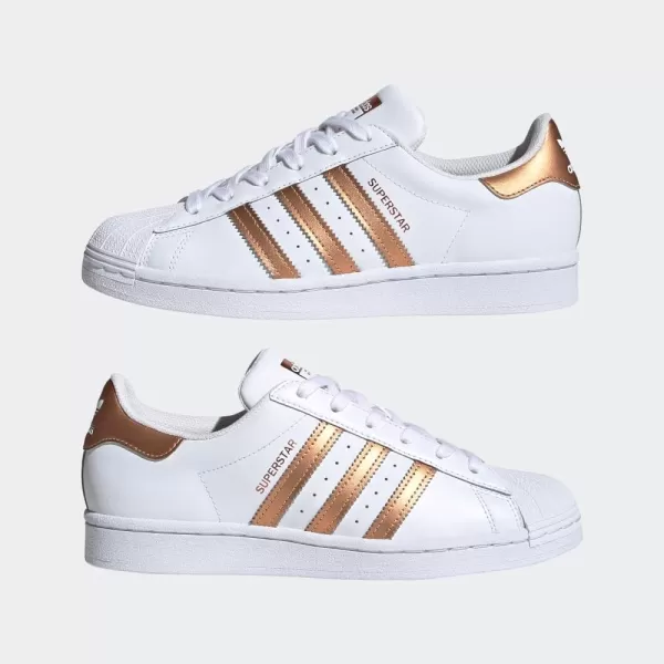 imageadidas Originals Womens SuperstarWhiteCopper MetallicBlack