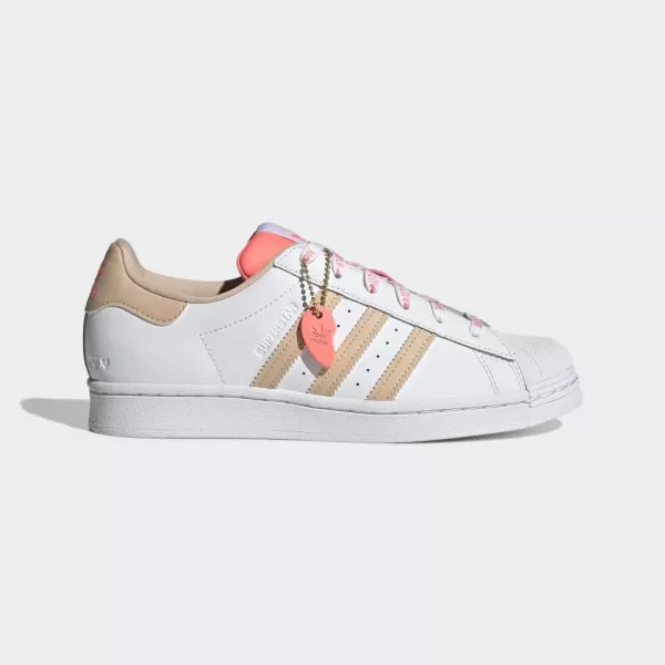 imageadidas Originals Womens SuperstarWhiteHalo BlushAcid Red