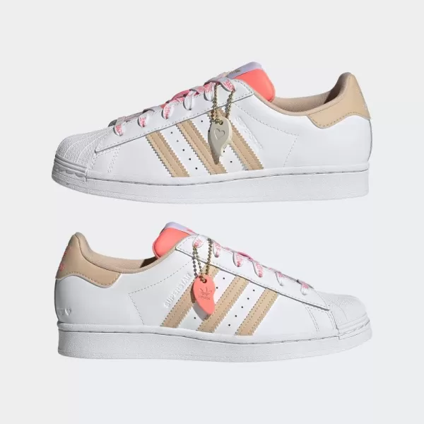 imageadidas Originals Womens SuperstarWhiteHalo BlushAcid Red