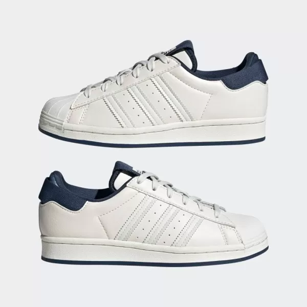 imageadidas UnisexBaby Superstar SneakerChalk WhiteHazy BlueCrew Navy