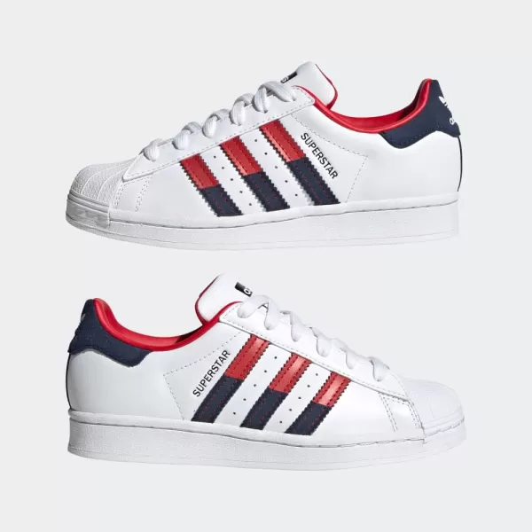 imageadidas UnisexBaby Superstar SneakerWhiteBetter ScarletNight Indigo