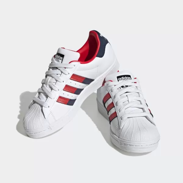 imageadidas UnisexBaby Superstar SneakerWhiteBetter ScarletNight Indigo