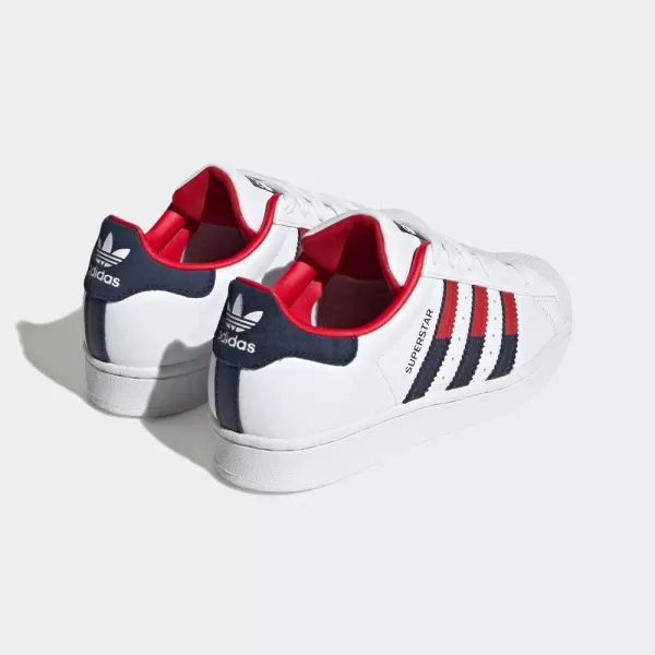 imageadidas UnisexBaby Superstar SneakerWhiteBetter ScarletNight Indigo