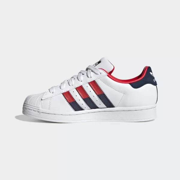 imageadidas UnisexBaby Superstar SneakerWhiteBetter ScarletNight Indigo