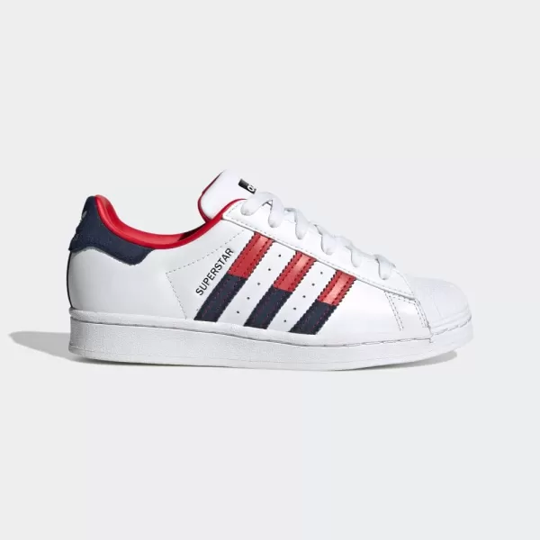 imageadidas UnisexBaby Superstar SneakerWhiteBetter ScarletNight Indigo