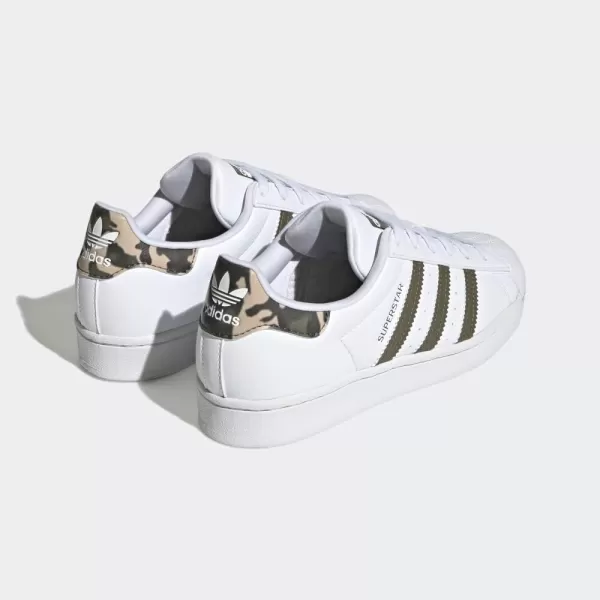 imageadidas UnisexBaby Superstar SneakerWhiteOlive StrataWhite