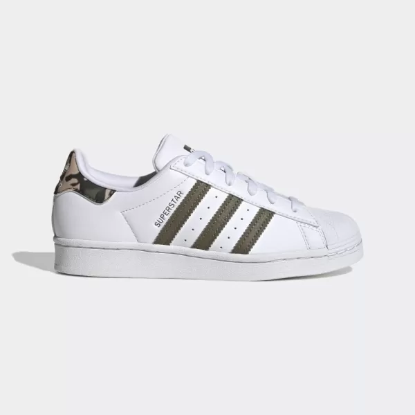 imageadidas UnisexBaby Superstar SneakerWhiteOlive StrataWhite