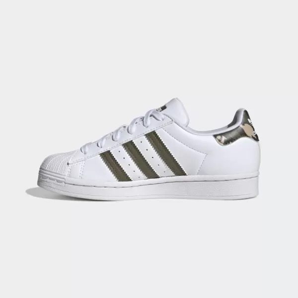 imageadidas UnisexBaby Superstar SneakerWhiteOlive StrataWhite