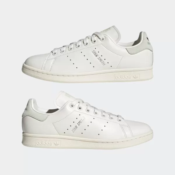 imageadidas Womens Stan Smith ShoesWhiteLinen GreenSilver Metallic