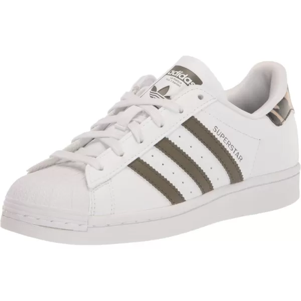 imageadidas UnisexBaby Superstar SneakerWhiteOlive StrataWhite