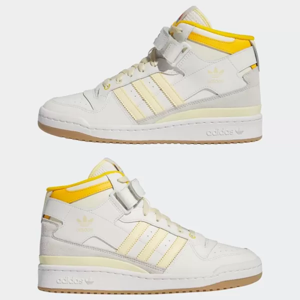 imageadidas Mens Forum Mid SneakerCloud WhiteCrew YellowGum