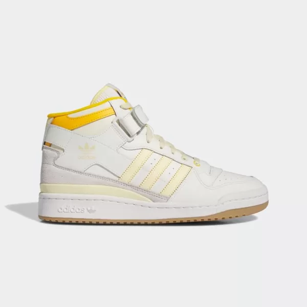 imageadidas Mens Forum Mid SneakerCloud WhiteCrew YellowGum