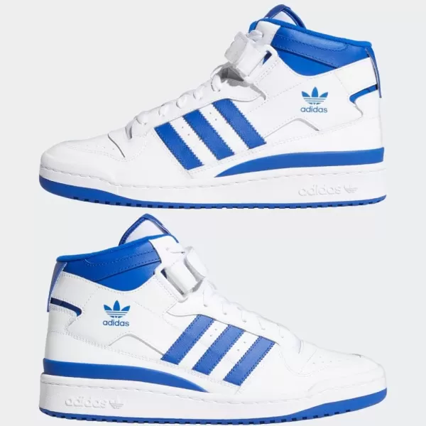 imageadidas Mens Forum Mid SneakerWhiteTeam Royal BlueWhite