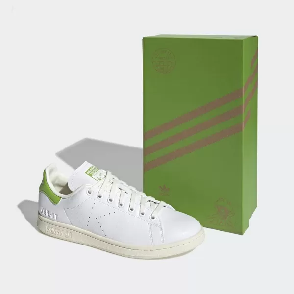 imageadidas Mens Stan Smith ShoesWhiteLime