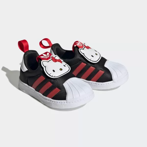 imageadidas UnisexChild Superstar 360 ShoesBlackVivid RedWhite