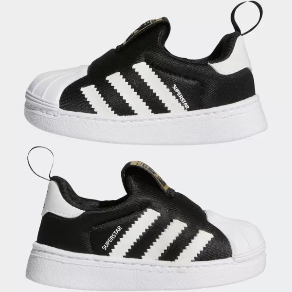 imageadidas UnisexChild Superstar 360 ShoesBlackWhiteGold Metallic