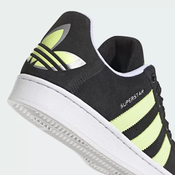 imageadidas Mens Superstar ShoeBlackPulse LimeWhite