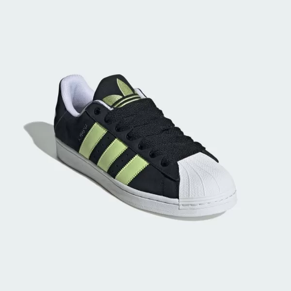 imageadidas Mens Superstar ShoeBlackPulse LimeWhite