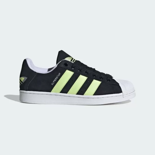 imageadidas Mens Superstar ShoeBlackPulse LimeWhite