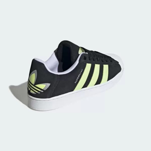 imageadidas Mens Superstar ShoeBlackPulse LimeWhite