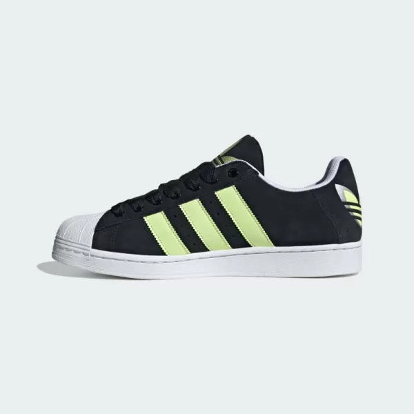 imageadidas Mens Superstar ShoeBlackPulse LimeWhite