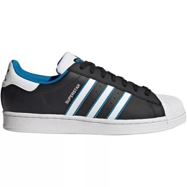 imageadidas Mens Superstar ShoeBlackWhiteBright Blue