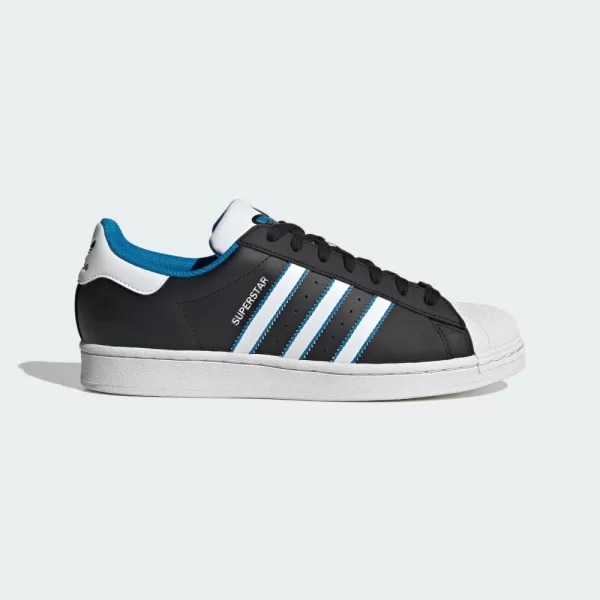 imageadidas Mens Superstar ShoeBlackWhiteBright Blue