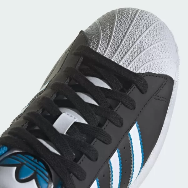 imageadidas Mens Superstar ShoeBlackWhiteBright Blue