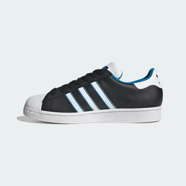 imageadidas Mens Superstar ShoeBlackWhiteBright Blue