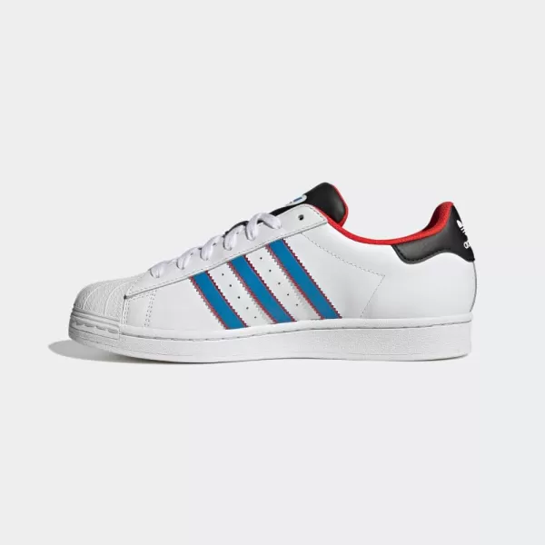 imageadidas Mens Superstar ShoeWhiteBright BlueRed