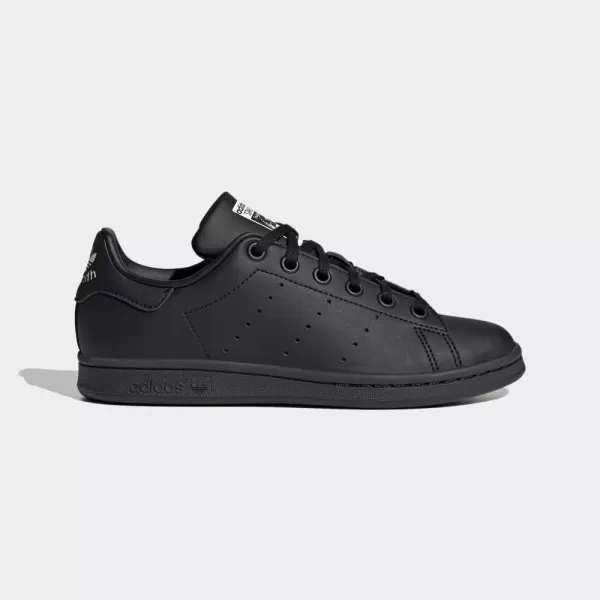 imageadidas Originals Kids Stan Smith End Plastic Waste SneakerBlackBlackWhite