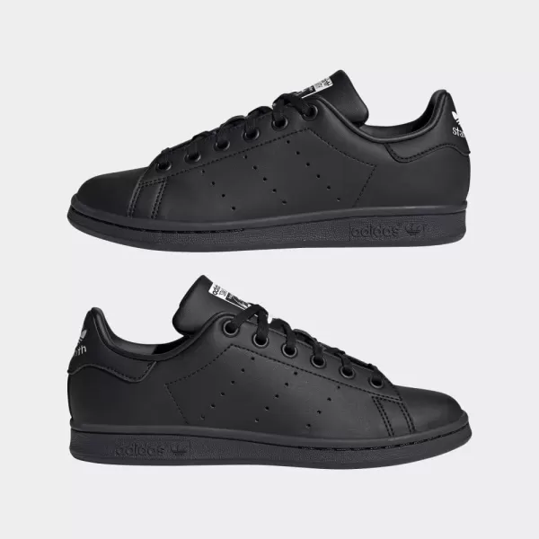 imageadidas Originals Kids Stan Smith End Plastic Waste SneakerBlackBlackWhite