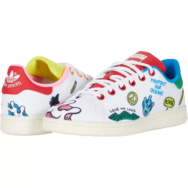 imageadidas Originals Kids Stan Smith End Plastic Waste SneakerWhiteGreenScarlet