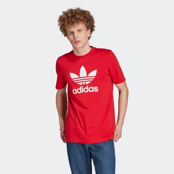 imageadidas Originals Mens Adicolor Classics Trefoil TShirtBetter ScarletWhite