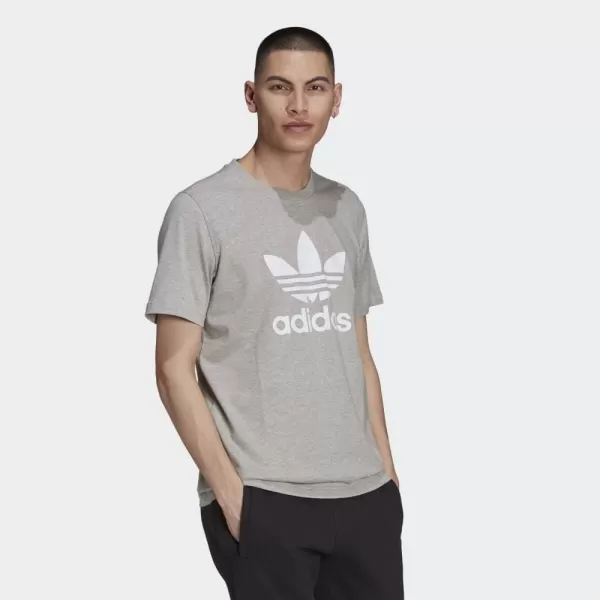 imageadidas Originals Mens Adicolor Classics Trefoil TShirtMedium Grey HeatherWhite