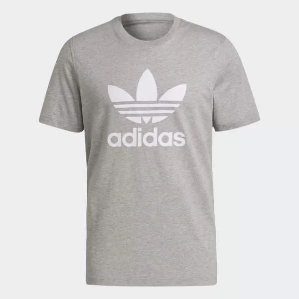 imageadidas Originals Mens Adicolor Classics Trefoil TShirtMedium Grey HeatherWhite