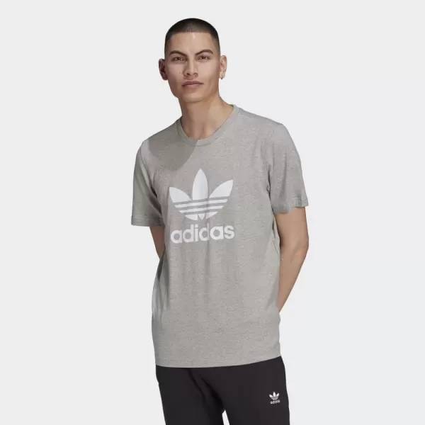 imageadidas Originals Mens Adicolor Classics Trefoil TShirtMedium Grey HeatherWhite