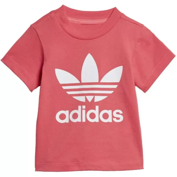 imageadidas Originals Baby Infant Trefoil TeeReal PinkWhite