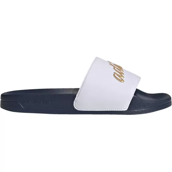 imageadidas Womens Adilette SlideWhiteGold MetallicShadow Navy