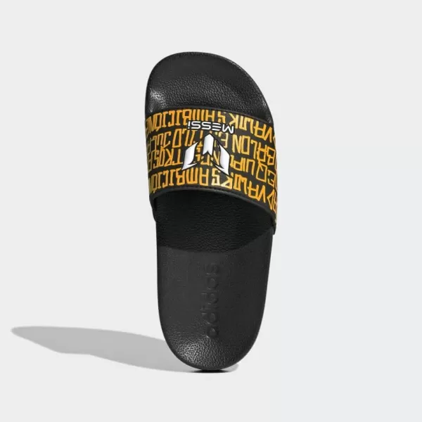 imageadidas Kids Adilette Shower SlideCore BlackWhiteSemi Solar Gold Messi